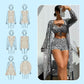 3-delige zwemkleding voor dames met geometrische print