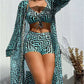 3-delige zwemkleding voor dames met geometrische print