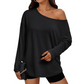 Casual top met lange mouwen en blote schouders voor dames