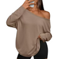 Casual top met lange mouwen en blote schouders voor dames