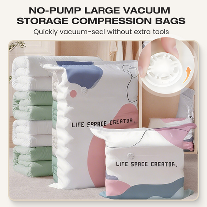 🔥50% KORTING 🎁 Koop 2 Krijg 1 Gratis! 🏆Pompvrije vacuüm opbergzakkenBespaar tot 80% ruimte, stofvrij en vochtbestendig, houdt kleding fris en schoon.Perfect voor dik beddengoed en groot seizoenskleding. 🛏️🗄️