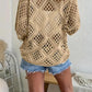 ⏰50% korting🔥Dames top in bohemian stijl met beige haakwerk en V-hals