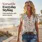 Damesblouse met V-hals, bloemenprint en knoopsluiting☀️Levering binnen 5 werkdagen👜