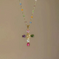 💎 50% KORTING!! ✝️ Kleurrijke ketting met kruisvormige hanger van strass – levendige glinstering, verstelbare lengte en een betekenisvol statement ✨