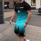 🎁2026 Nieuw binnen 50% KORTING💥De heren set bestaande uit een gradient-kleur T-shirt en shorts