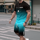 🎁2026 Nieuw binnen 50% KORTING💥De heren set bestaande uit een gradient-kleur T-shirt en shorts
