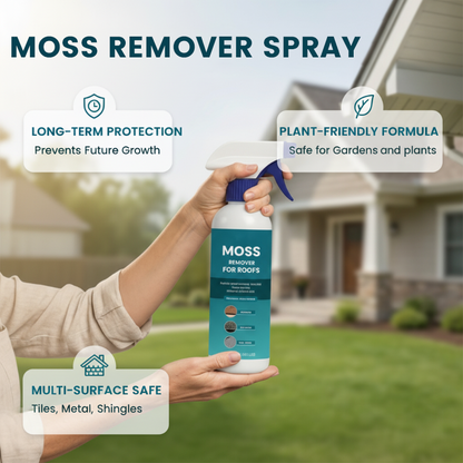 Reinigingsspray voor mos en algen op diverse dakoppervlakken