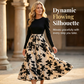 🌸Bloemenprint A-lijn maxi-jurk met lange mouwen voor dames💕