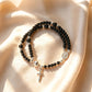 Armband met rozenkranskralen en dubbele wikkel