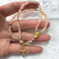 Armband met rozenkranskralen en dubbele wikkel