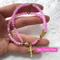 Armband met rozenkranskralen en dubbele wikkel