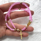Armband met rozenkranskralen en dubbele wikkel