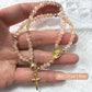 Armband met rozenkranskralen en dubbele wikkel