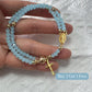 Armband met rozenkranskralen en dubbele wikkel