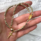 Armband met rozenkranskralen en dubbele wikkel
