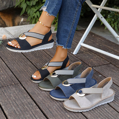 Sandalen met elastische bandjes voor dames met brede voeten