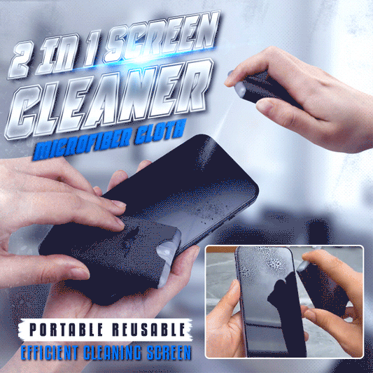 ✨ Stop met vieze schermen en pluizende doekjes! Dé draagbare 2-in-1 schermreiniger + microvezeldoek – verwijdert vingerafdrukken, vet & stof zonder krassen.