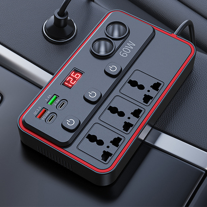 🔥Superaanbieding🔥Multifunctionele autolader met stopcontacten en USB-poorten
