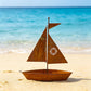 Nieuwe voorjaarscollectie – Tijdelijke aanbieding：Rustic Sailboat Metal Planter