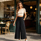 Dames Wide-Leg Crop Pants | Zachte Stof | Met Trekkoord & Zakken | 5 Kleuren | S-2XL