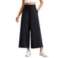 Dames Wide-Leg Crop Pants | Zachte Stof | Met Trekkoord & Zakken | 5 Kleuren | S-2XL