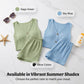 Casual tweedelige set voor dames met V-hals en zonder mouwen