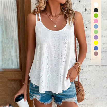 Zomerse mesh-top met spaghettibandjes voor dames