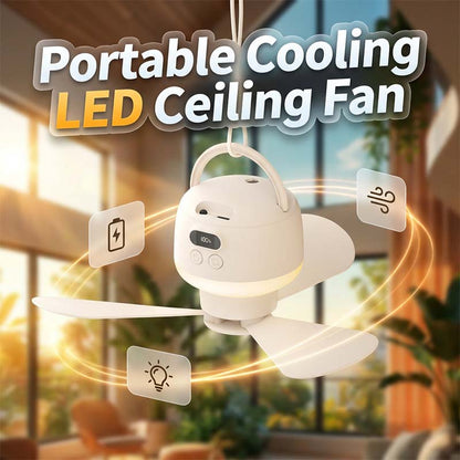 🔥💴 Beperkte voorraad⏰ Draagbare USB-plafondventilator met LED-verlichting |💡 Werkt op USB, overal op te hangen, ideaal voor kamperen en thuis – onder rembours ✅