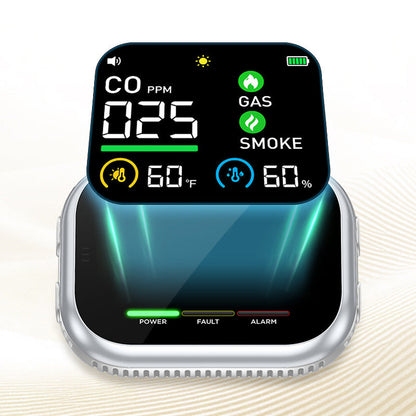 🏠💨 50% KORTING! Stop met het hopen dat je gaslek op tijd ruikt! Deze 6-in-1 alarm met LCD-scherm detecteert CO, rook en gas, en gilt als een sirene zodra het misgaat – dag en nacht.