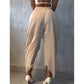 Designer Damesbroek: Plooide Hooglint Wijd Broek – Vervormend Silhouet, Makkelijk Te Combineren, Low-Maintenance