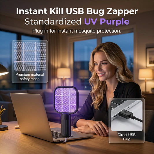 🦟 USB Oplaadbare Elektrische Muggenmepper – 2-in-1 Met Ingebouwde Muggenlamp ⚡