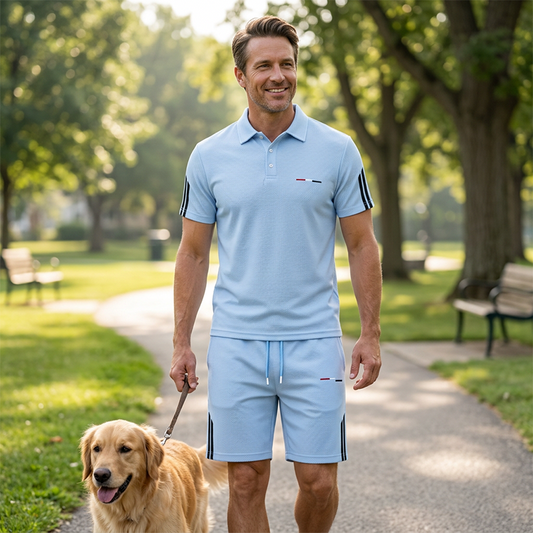 🏆LAATSTE DAG UITVERKOOP 50% KORTING🔥Casual set met korte mouwen en korte broek voor heren