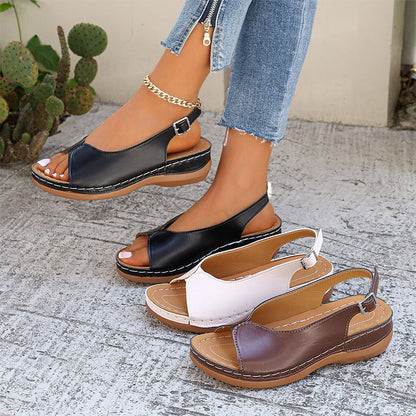 🔥Dames Vintage Peep-Toe Comfort Sandalen