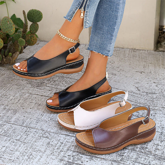 🔥Dames Vintage Peep-Toe Comfort Sandalen