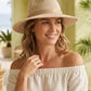 🏆LAATSTE DAG 50% KORTING💥☀️Opvouwbare gebreide fedora-zonnehoed voor dames👒Ademende, lichtgewicht, compact op te vouwen strandhoed met brede rand✨