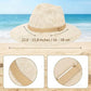🏆LAATSTE DAG 50% KORTING💥☀️Opvouwbare gebreide fedora-zonnehoed voor dames👒Ademende, lichtgewicht, compact op te vouwen strandhoed met brede rand✨