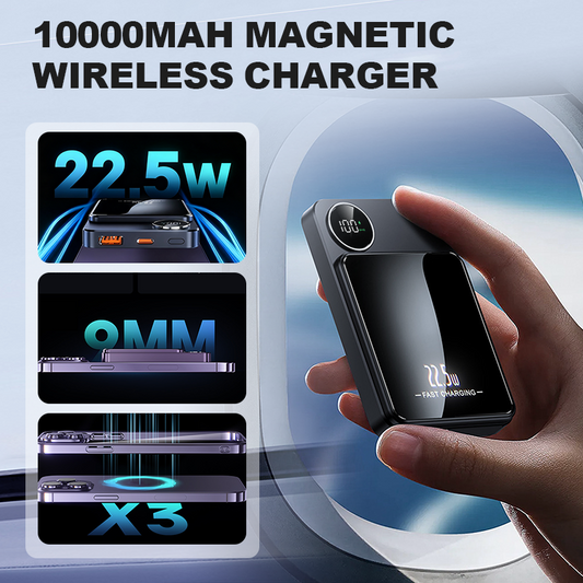 🔋✨Professionele Magnetische Oplader voor Reizigers & Professionals 🧲| 22,5W Kabel & 15W Draadloos | 10.000 mAh | Snel Leverbaar💥