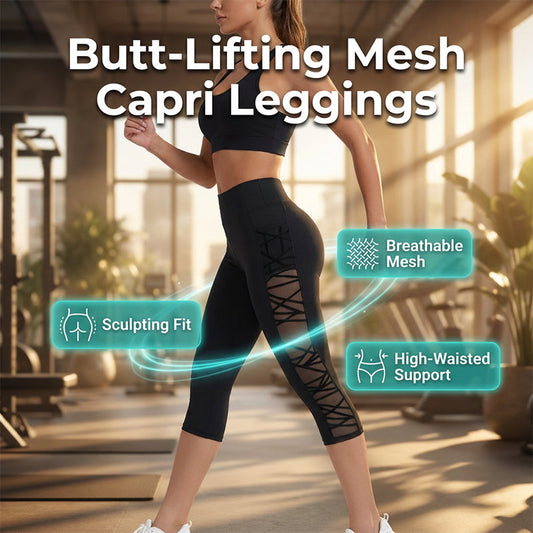 🧘 Nieuwe collectie 50% KORTING ✨ Yoga-legging voor dames met mesh-inzetstukken voor een strakker achterwerk – Hoge taille, zijzakken, 4-way stretch 🔥