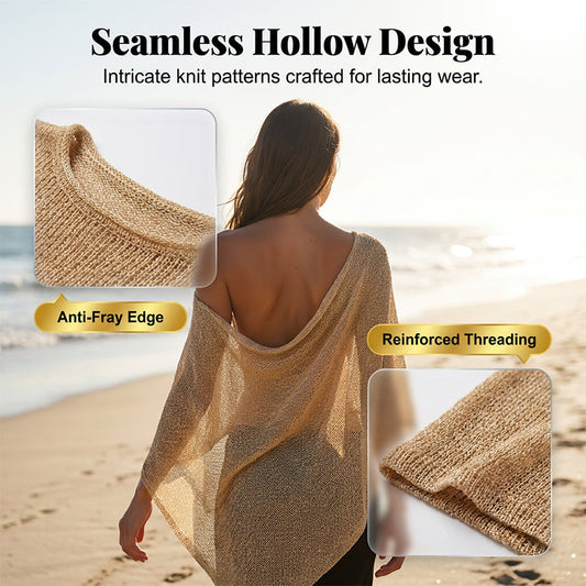 🎁Hollow Out-gebreide sjaalponcho voor dames