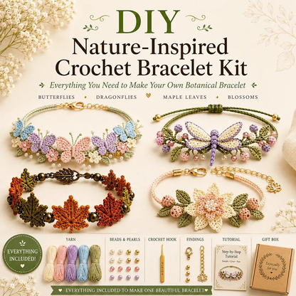Door de natuur geïnspireerde DIY-haakpakket voor een armband