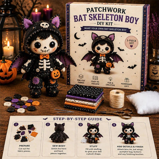 Halloween-kitset om zelf een skeletpop te naaien