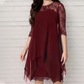 💃 FLASH SALE! 🌸 Stijlvolle Lace Jurk Met High-Low Design – Perfect Voor Feestjes, Dates & Speciale Momenten