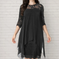 💃 FLASH SALE! 🌸 Stijlvolle Lace Jurk Met High-Low Design – Perfect Voor Feestjes, Dates & Speciale Momenten