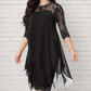 💃 FLASH SALE! 🌸 Stijlvolle Lace Jurk Met High-Low Design – Perfect Voor Feestjes, Dates & Speciale Momenten
