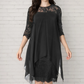 💃 FLASH SALE! 🌸 Stijlvolle Lace Jurk Met High-Low Design – Perfect Voor Feestjes, Dates & Speciale Momenten
