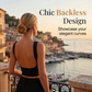 Dames tanktop met open rug, slanke pasvorm, zomerse mouwloze crop-top