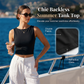 Dames tanktop met open rug, slanke pasvorm, zomerse mouwloze crop-top