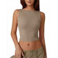 Dames tanktop met open rug, slanke pasvorm, zomerse mouwloze crop-top