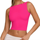 Dames tanktop met open rug, slanke pasvorm, zomerse mouwloze crop-top