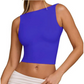 Dames tanktop met open rug, slanke pasvorm, zomerse mouwloze crop-top